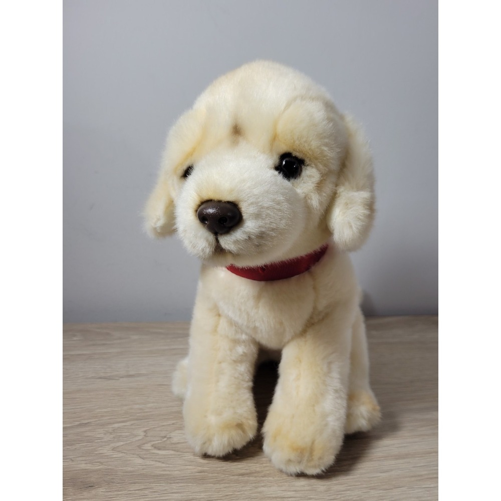 FAO Schwarz Golden Yellow Labrador Retriever Plush Sitting Puppy‎ Dog 9"